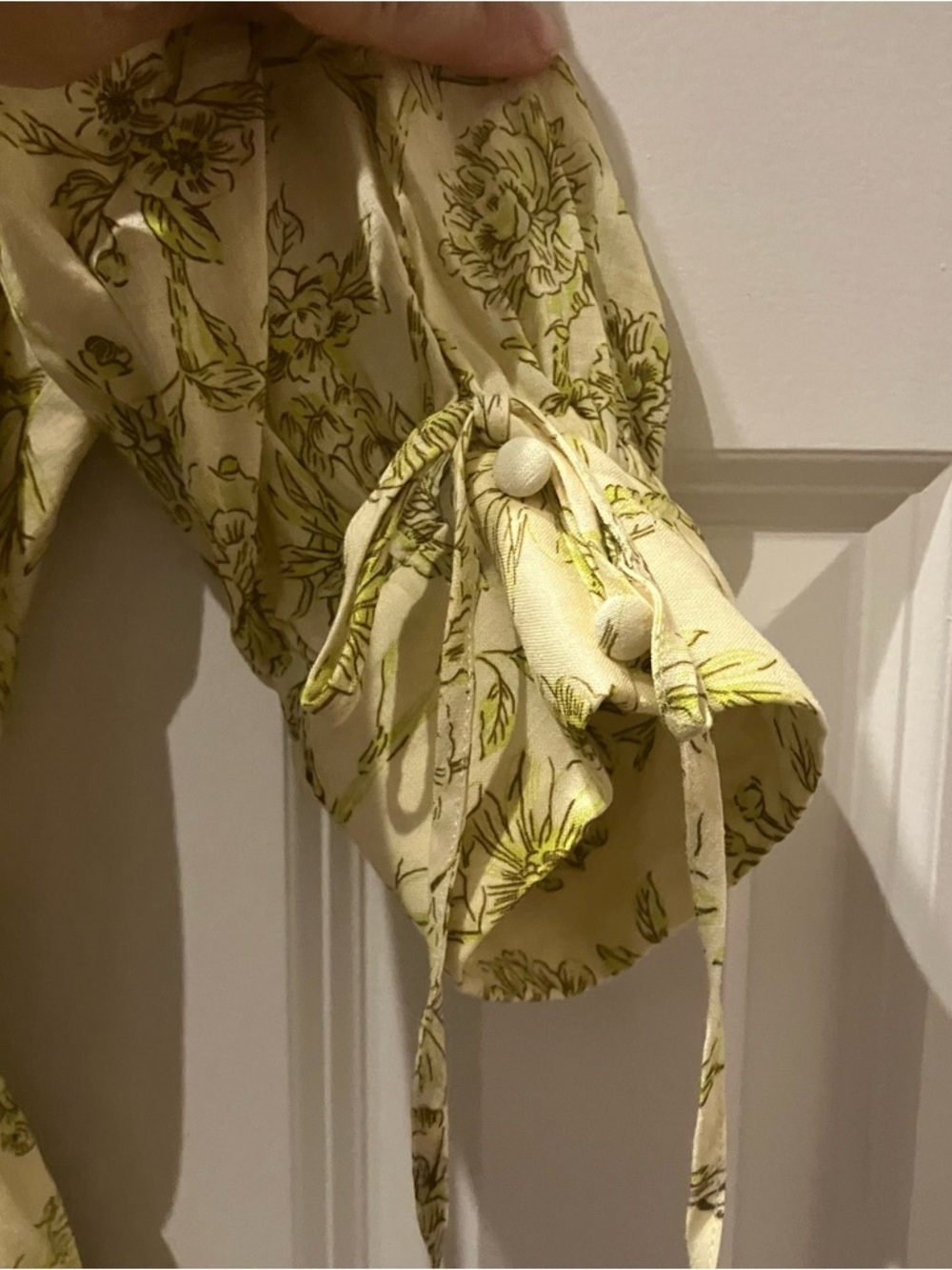 Hutch (Anthropology) Grant Short-Sleeve Linen Yellow Floral Mini Dress (Med) - Picture 7 of 11